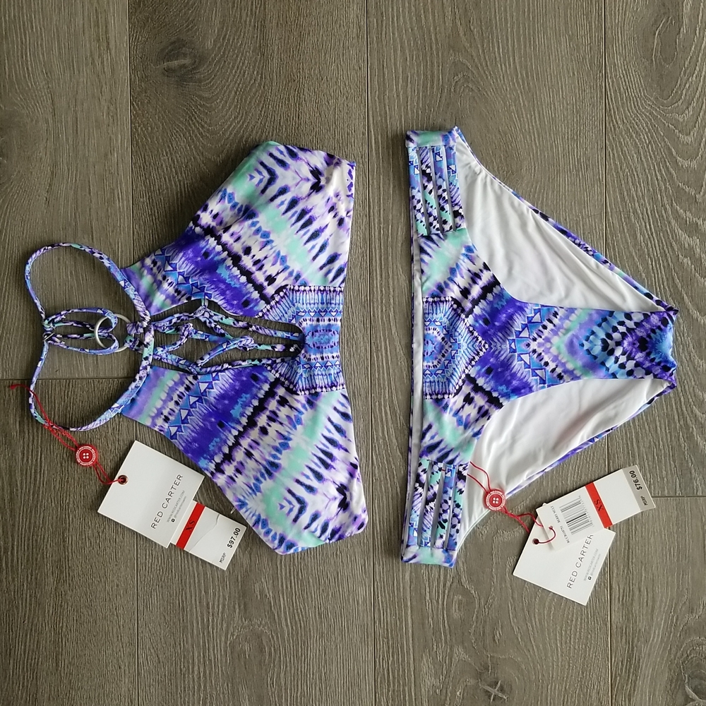 Red Carter Purple Tie Dye Bikini - XS